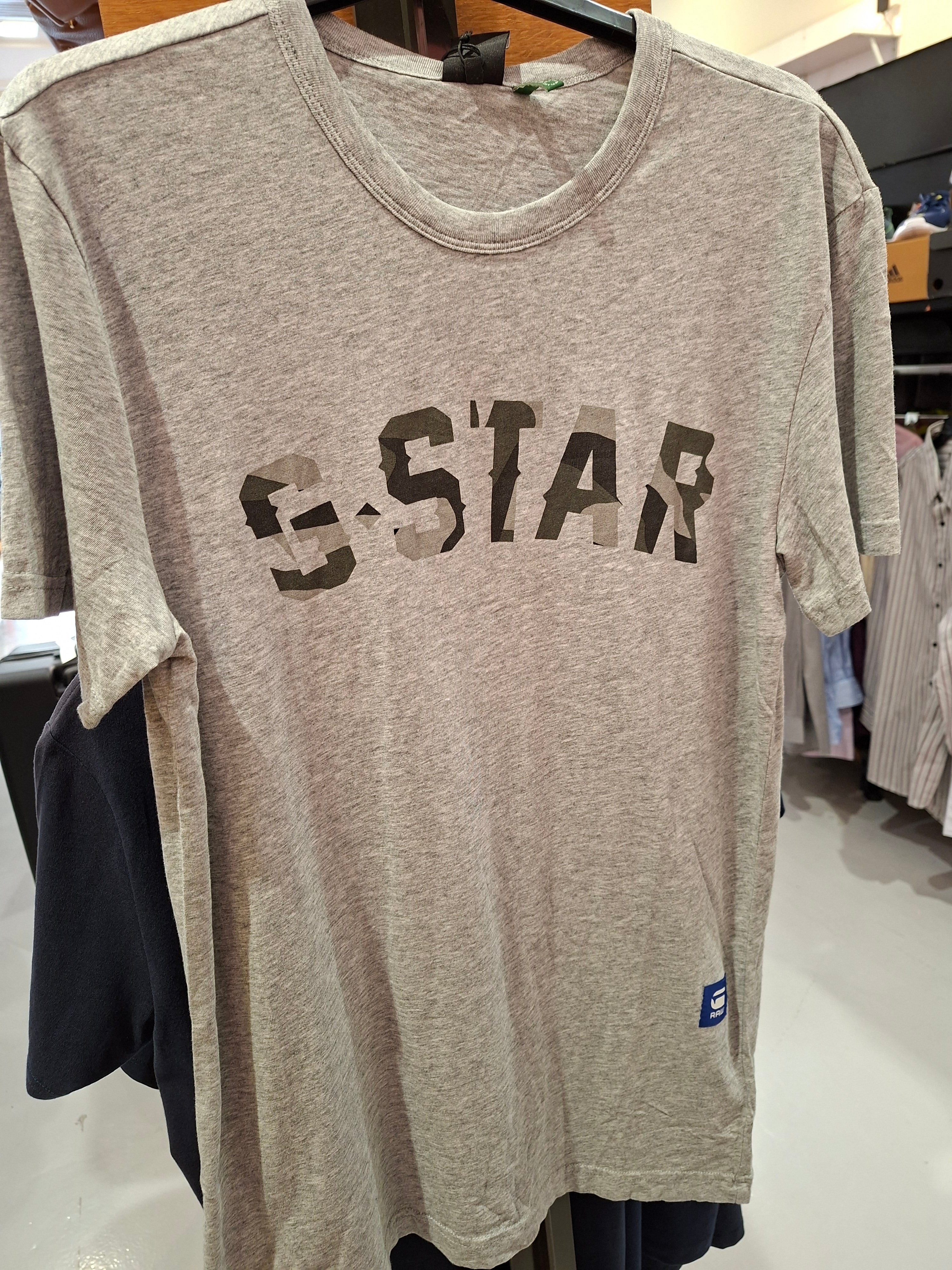 G-Star Raw Men's tshirt STRAIGHT GRAPHIC 10 R GREY HEATER - TD118474107906