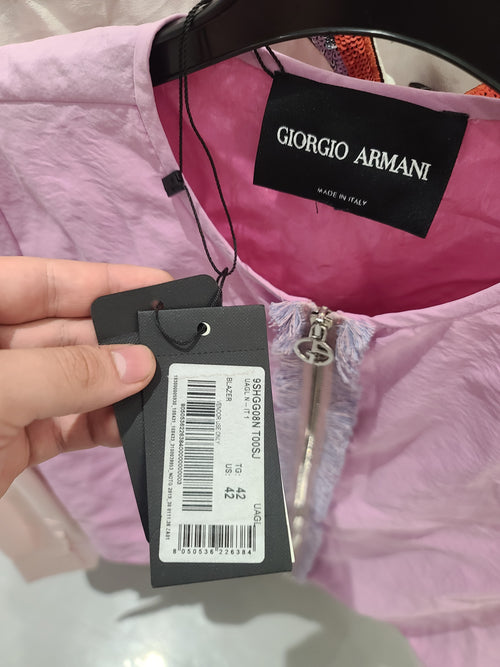 Giorgio Armani Pink Fringed Zip Jacket