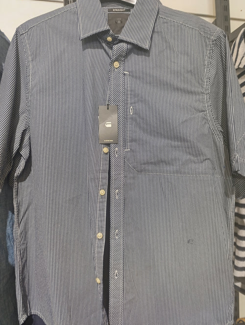 Short-Sleeve Micro-Pattern Casual Shirt