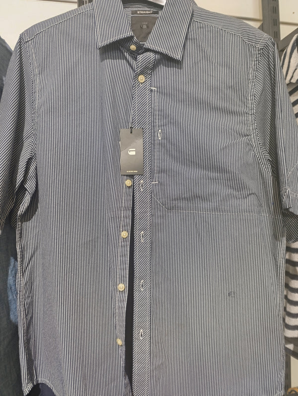 Short-Sleeve Micro-Pattern Casual Shirt