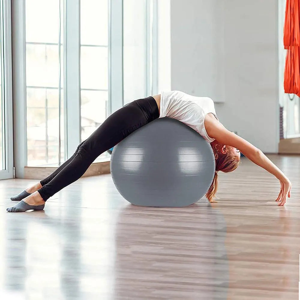 Liveup Anti Burst Gym Ball, 85 Cm Diameter, gray color