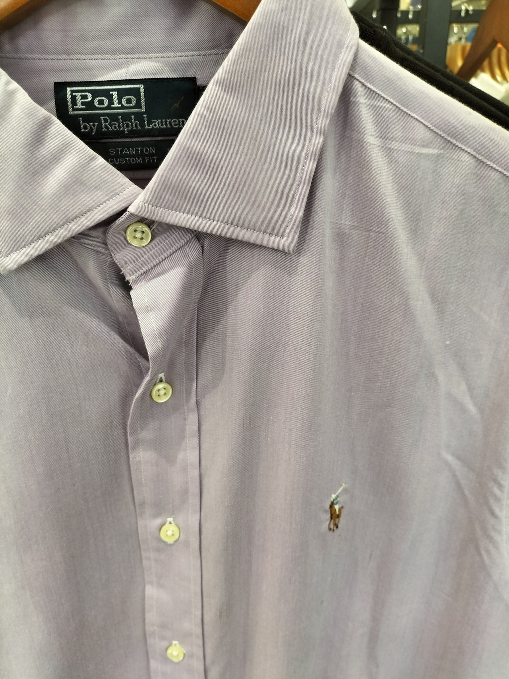 Ralph Lauren Violet Long-Sleeved Polo Shirt with Chest Logo
