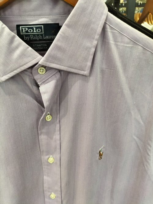 Ralph Lauren Violet Long-Sleeved Polo Shirt with Chest Logo