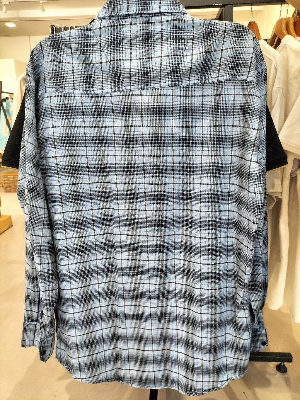 Pride Blue Flannel Shirt with Checkered Pattern