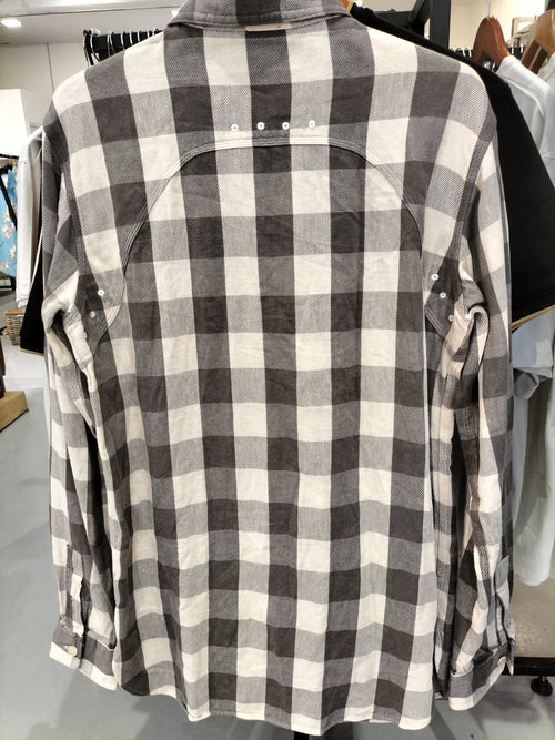 Ralph Lauren Beige Long-Sleeved Polo Shirt with Checkered Pattern