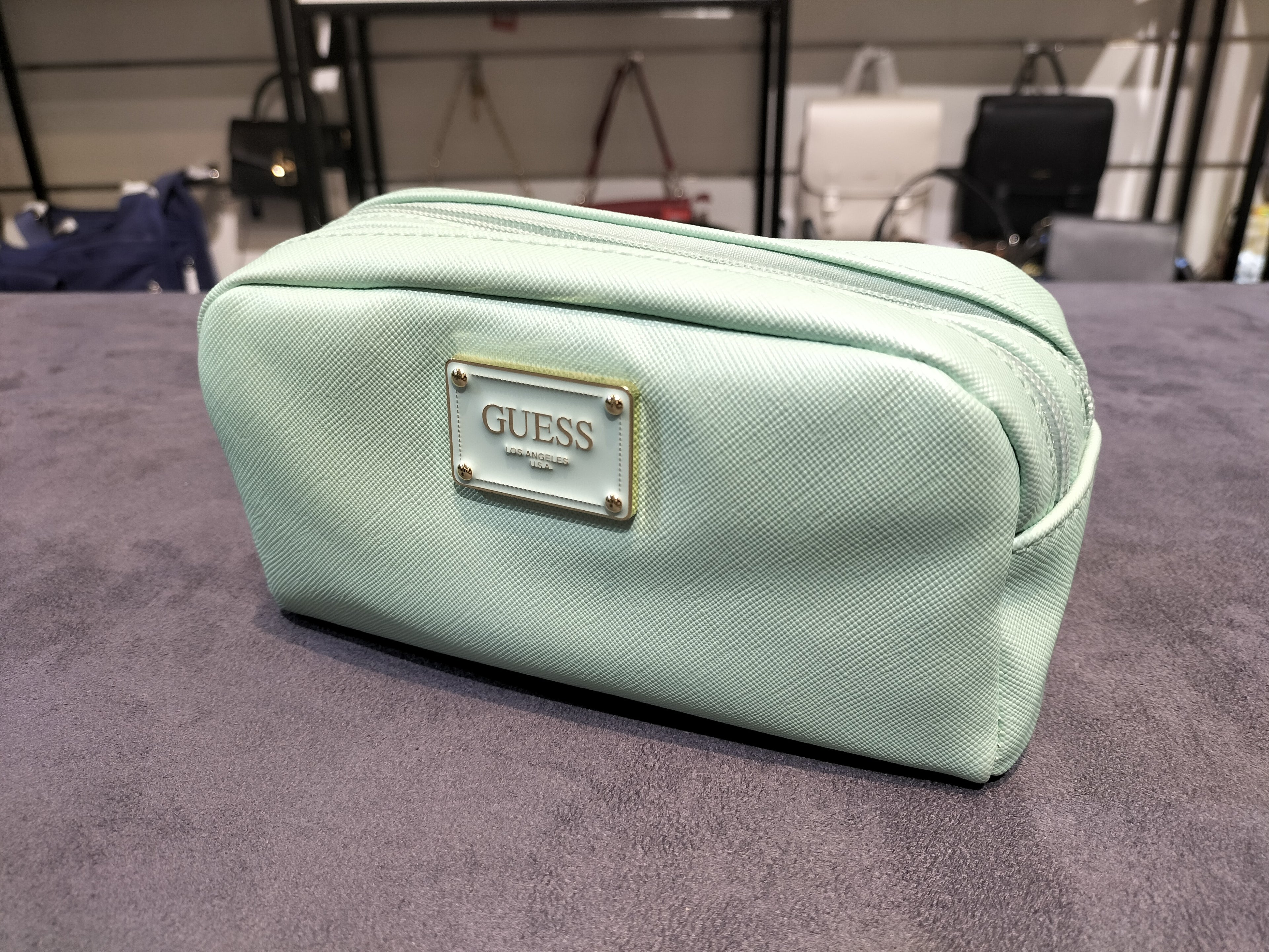 Guess Bahia Accessories Mint Green Cosmetic Bag - PWBAHIP0273 - MNT