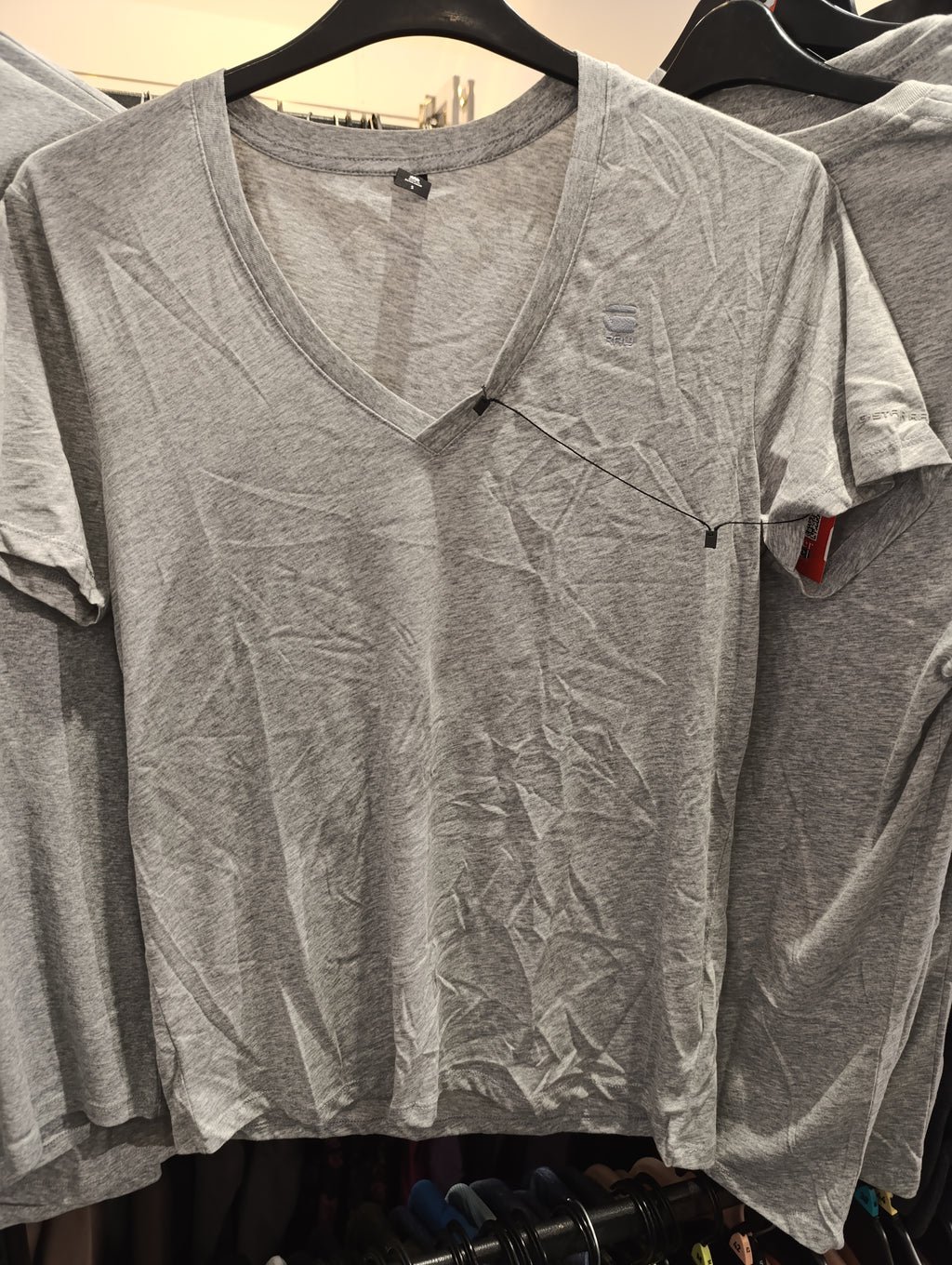 Grey V-Neck Short Sleeve T-Shirt