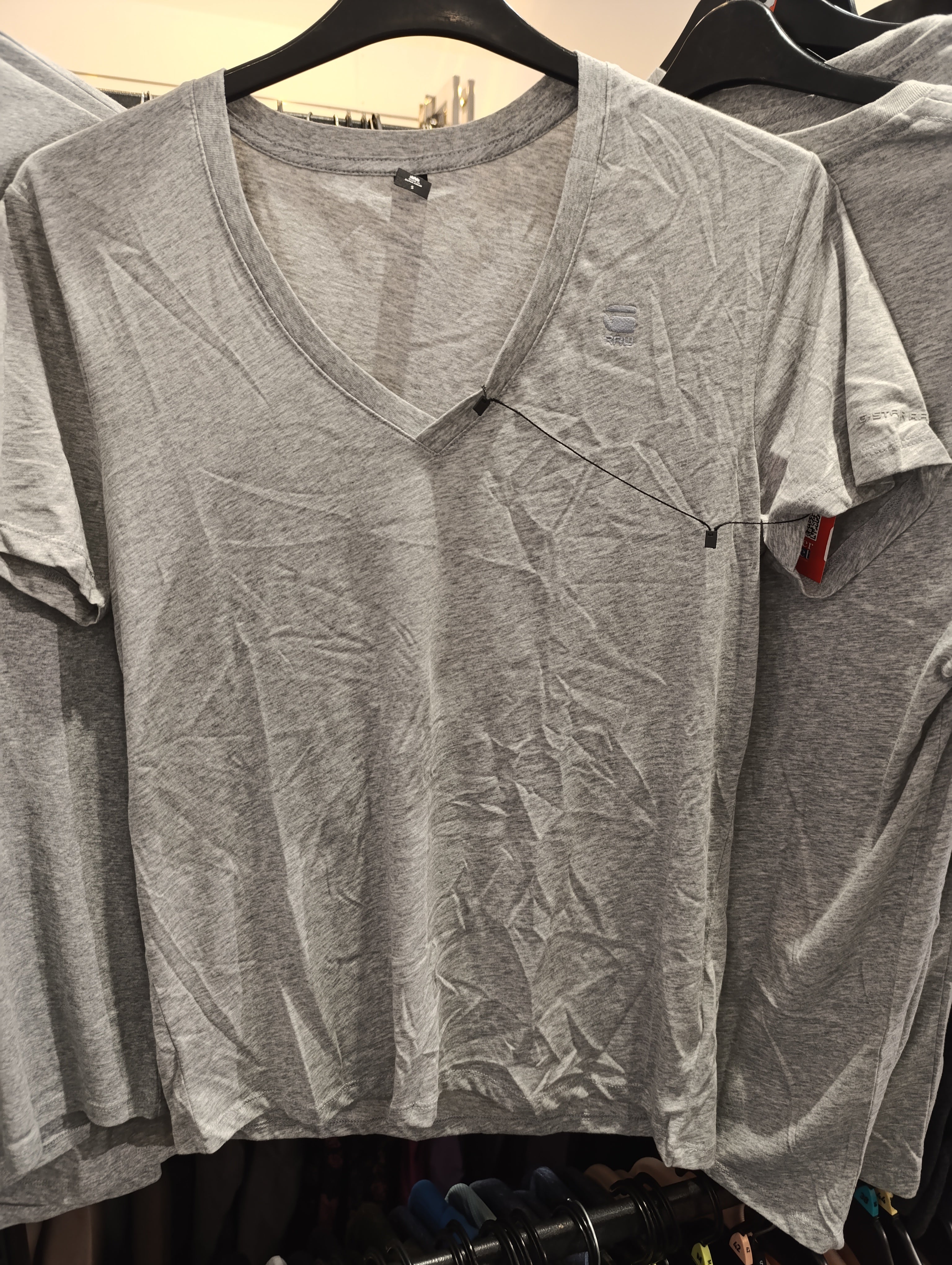 Grey V-Neck Short Sleeve T-Shirt