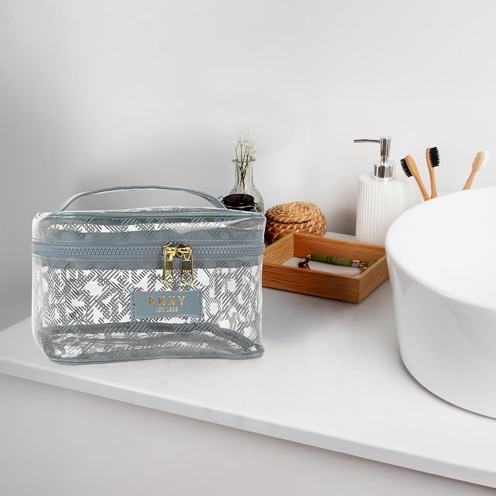 DKNY Lucid Dream Traincase gray Lace Storage Bag Cosmetic Bag