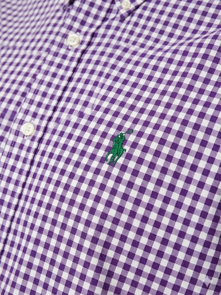 Polo Ralph Lauren men Classic Fit Button-Down Longsleeve - Violet/White Green Logo