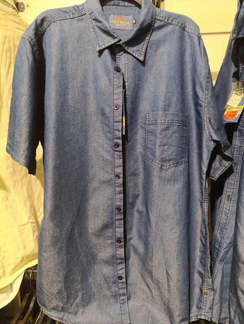 Short-Sleeve Denim Shirtإ