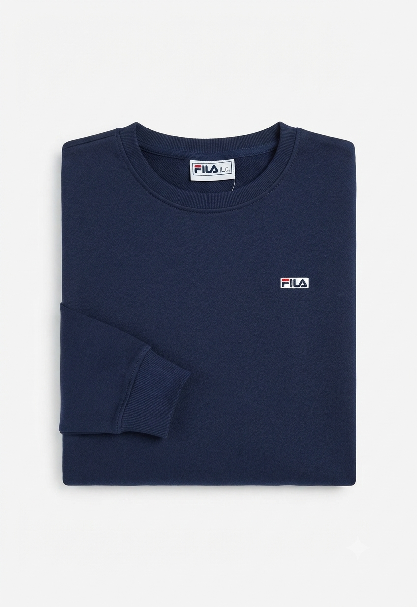 Fila Women's Classic Embroidered Logo Navy Blue Sweatshirt