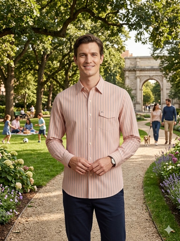 Polo Ralph Lauren men Longsleeve - Checkered Pastel Light Orange