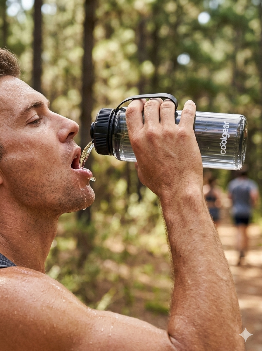 32oz Cool Gear Transparent Black Water Bottle