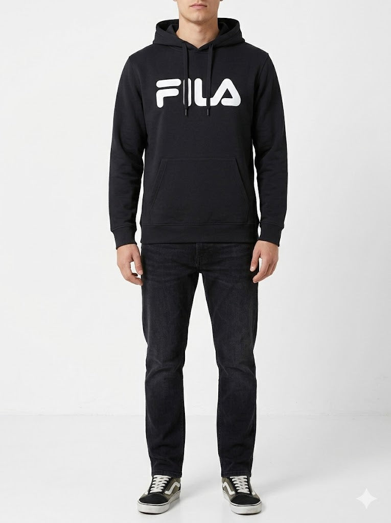 Fila Essential Addard Hoodie 'Black / All White Logo' - (SM23D891-013)