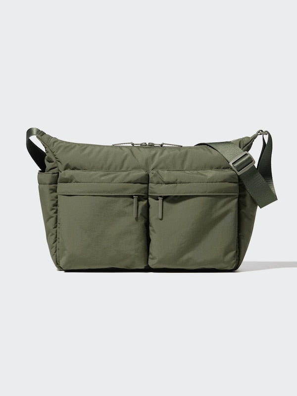 Soft bag Multi Pocket Shoulder Bag  green olive color XKBFQ4824 Unisex
