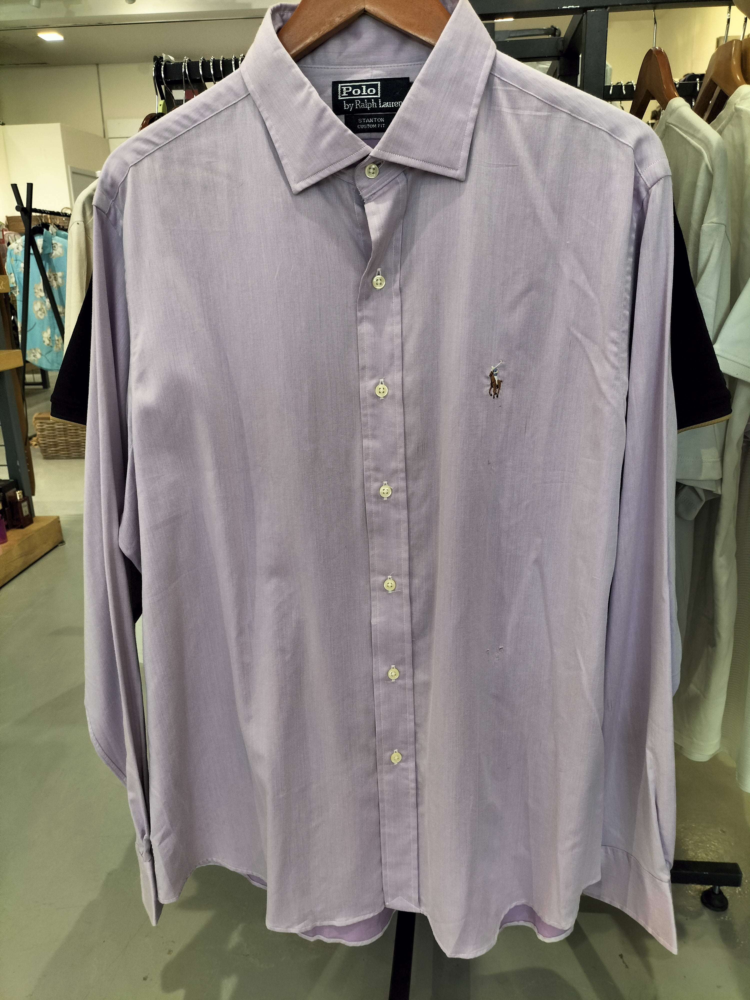 Ralph Lauren Violet Long-Sleeved Polo Shirt with Chest Logo