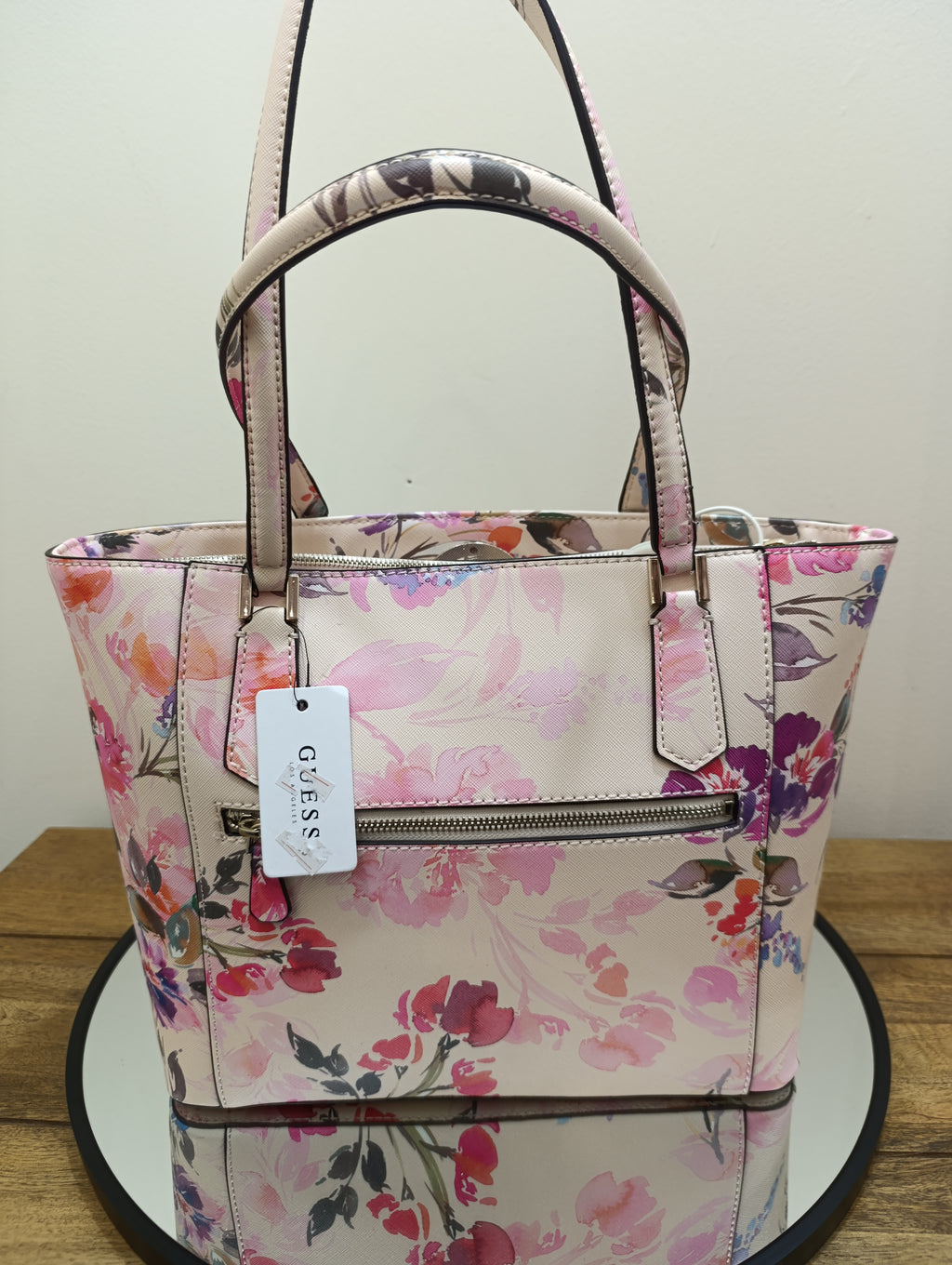 GUESS WOMEN'S HANDBAG-PINK FLORAL EF718624