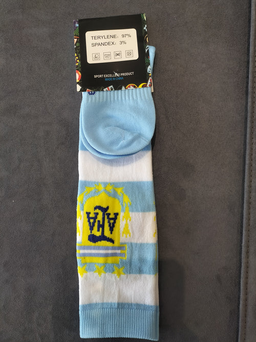 Football Socks "AFA" Light Blue and White