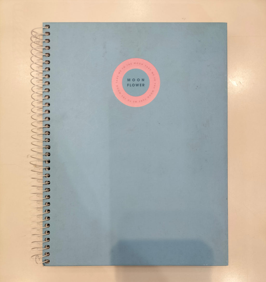Ambar Moon Flower Light Blue Hardcover Notebook
