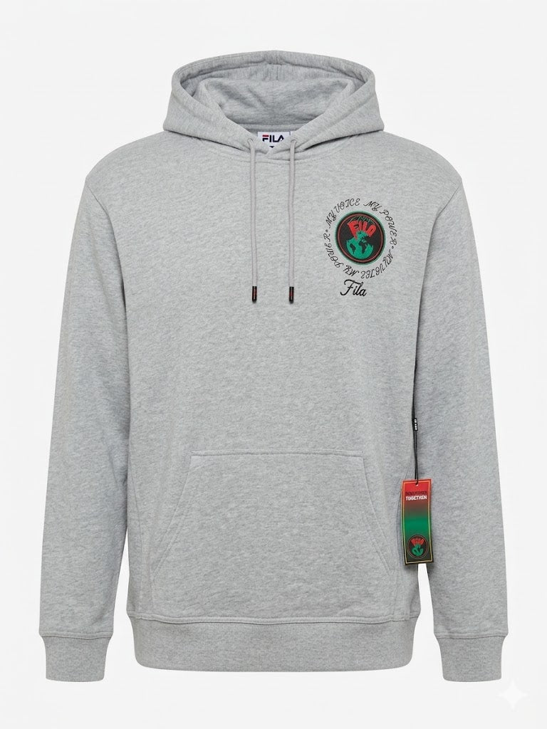 FILA Men's Heritage "My Voice My Power" Graphic Hoodie 'Heather Grey' - (LM111137-073)