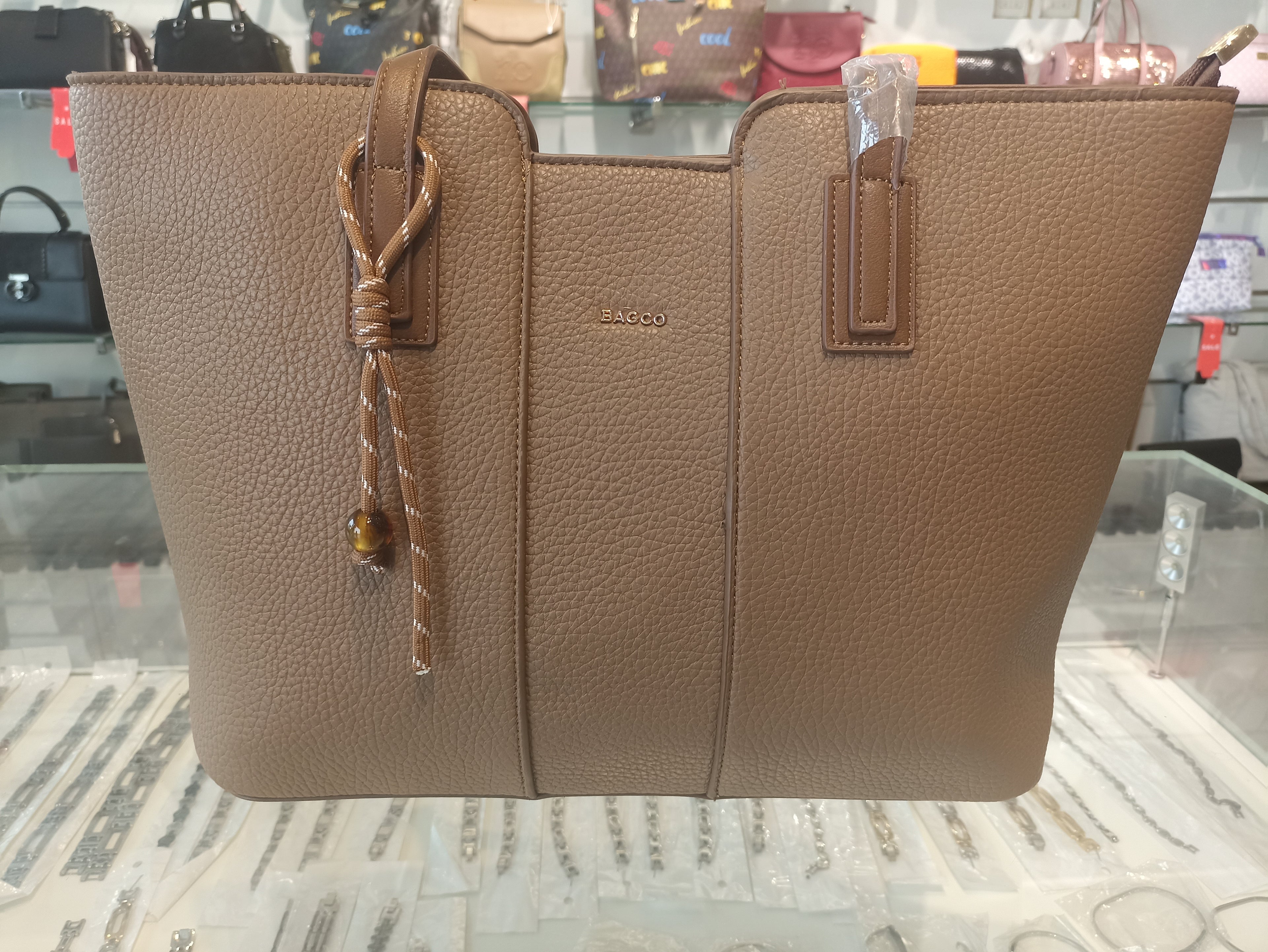 BAGCO Brown Leather Tote Bag