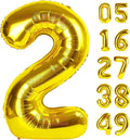 Propsicle 40 inch Birthday Foil 2 Number Helium Balloon Party Decoration Golden Pack of 1 | 2 Year No. Balloons Birthday/Anniversary | Two Number