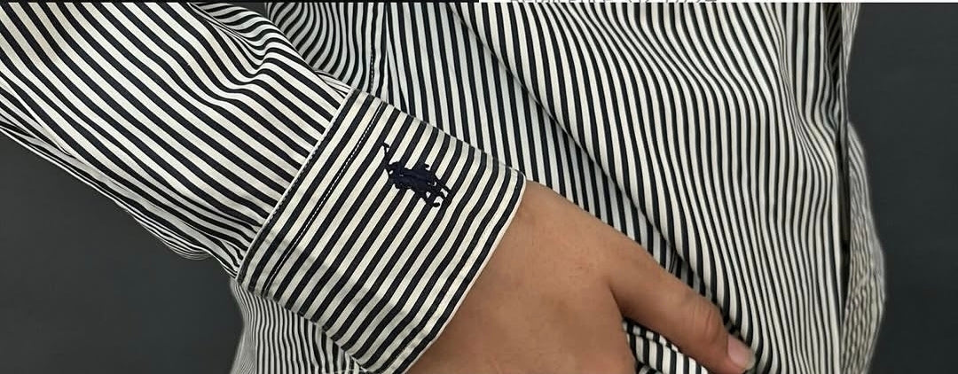 Polo Ralph Lauren Black/White striped women shirt custom fit