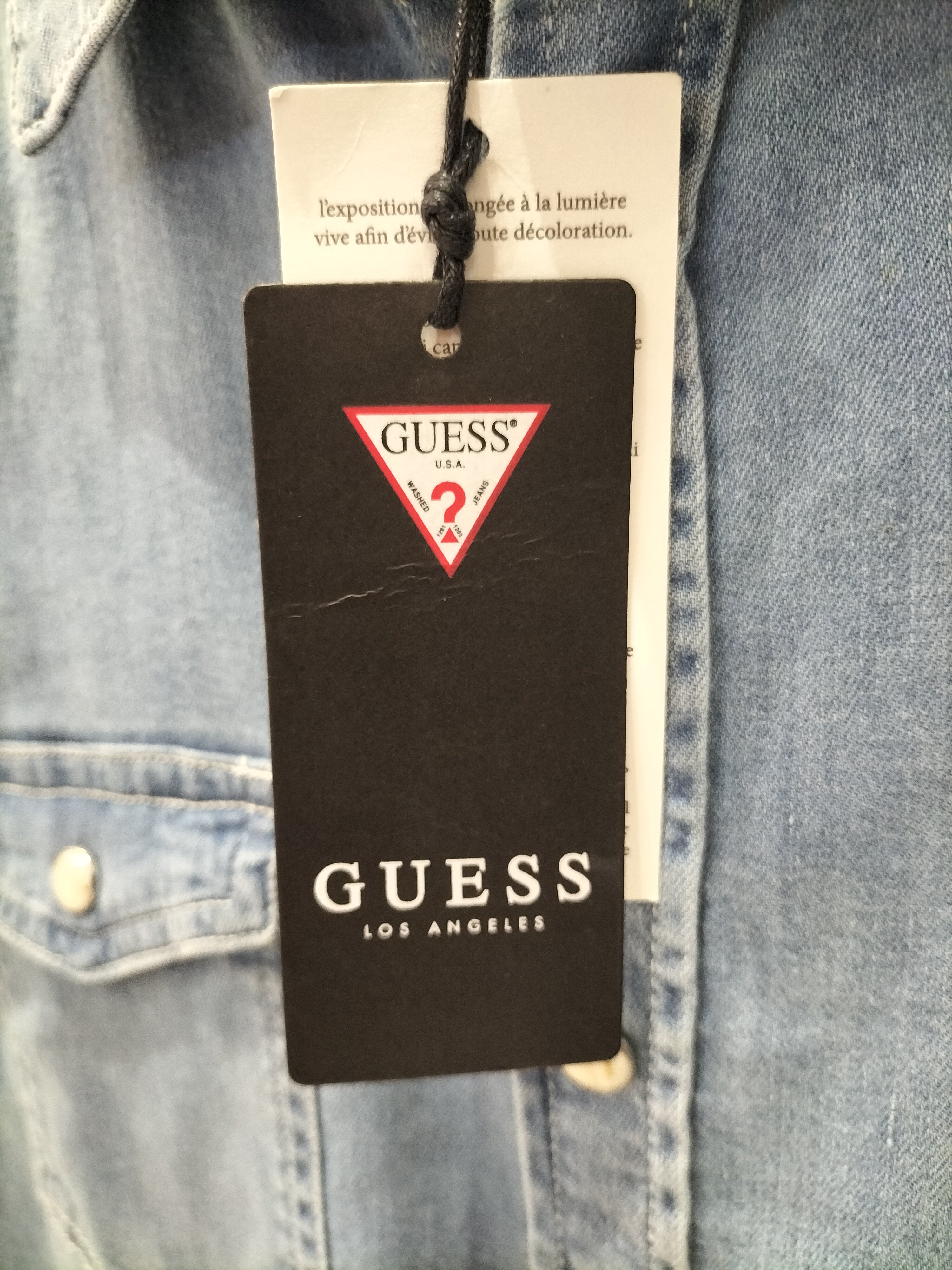 GUESS Vintage Denim Button Down Shirt - M02H27D3YN2 BBYL