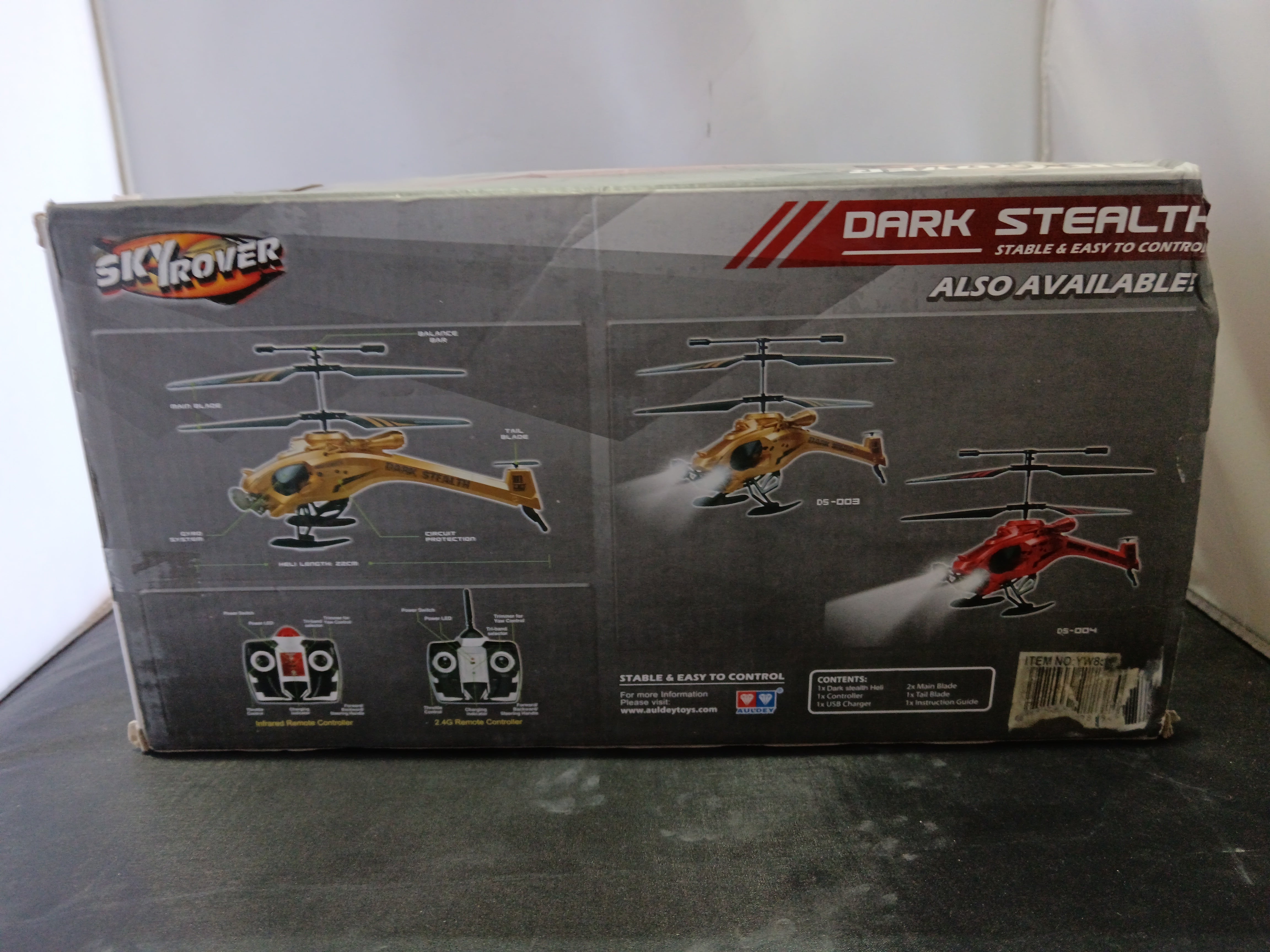 Sky Rover Dark Stealth 3.5 Channel Radio Controlled Helicopter - Red, YW857104