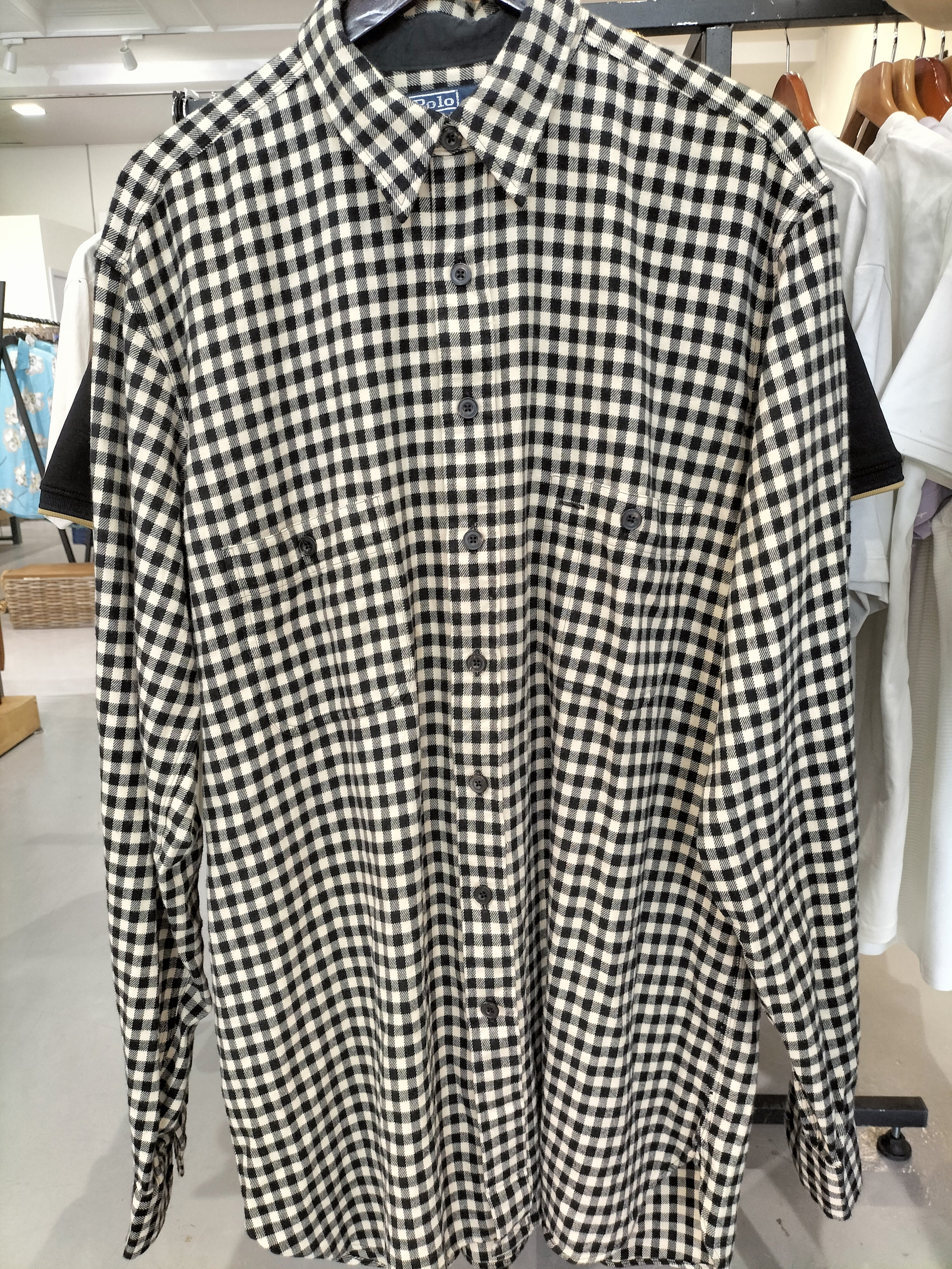 Ralph Lauren Flannel Polo Shirt with Checkered Pattern