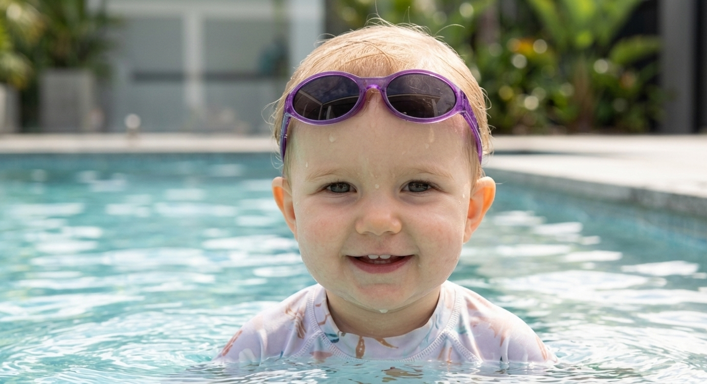 Adjustable Baby Sunglasses with Strap Purple