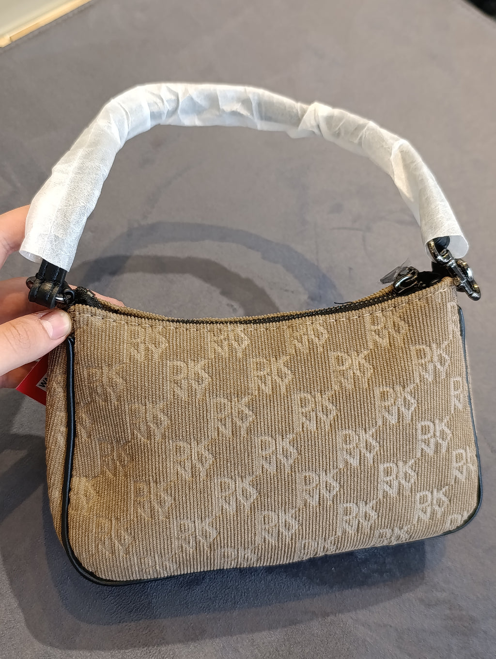 DKNY Monogram Corduroy Shoulder Bag