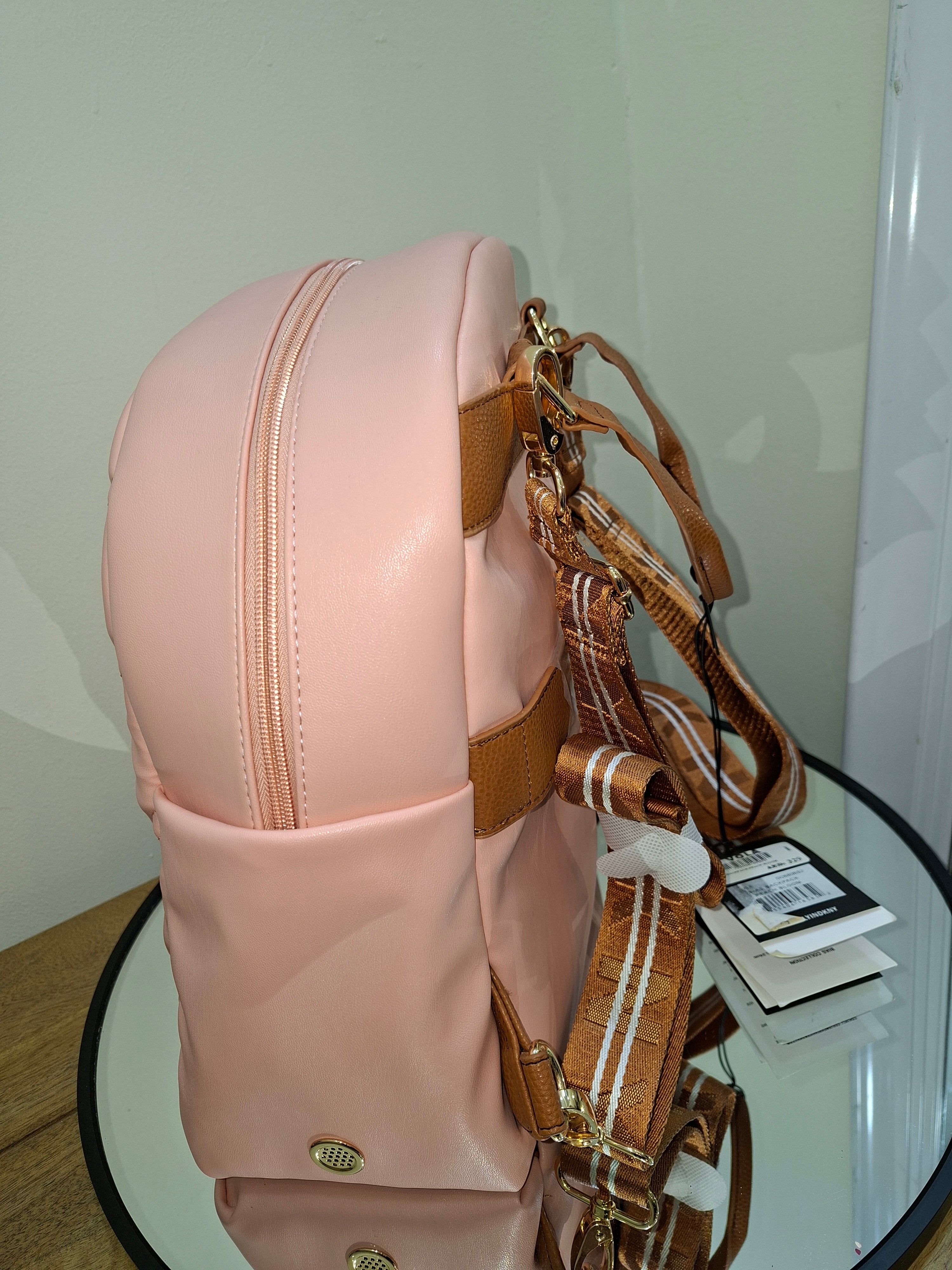 DKNY WOMENS BACKPACK Bias quilted soft backpack  peach bloom D0680BS2