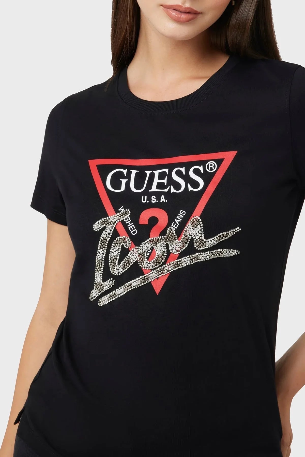 GUESS ICON WOMENS TEE - Black