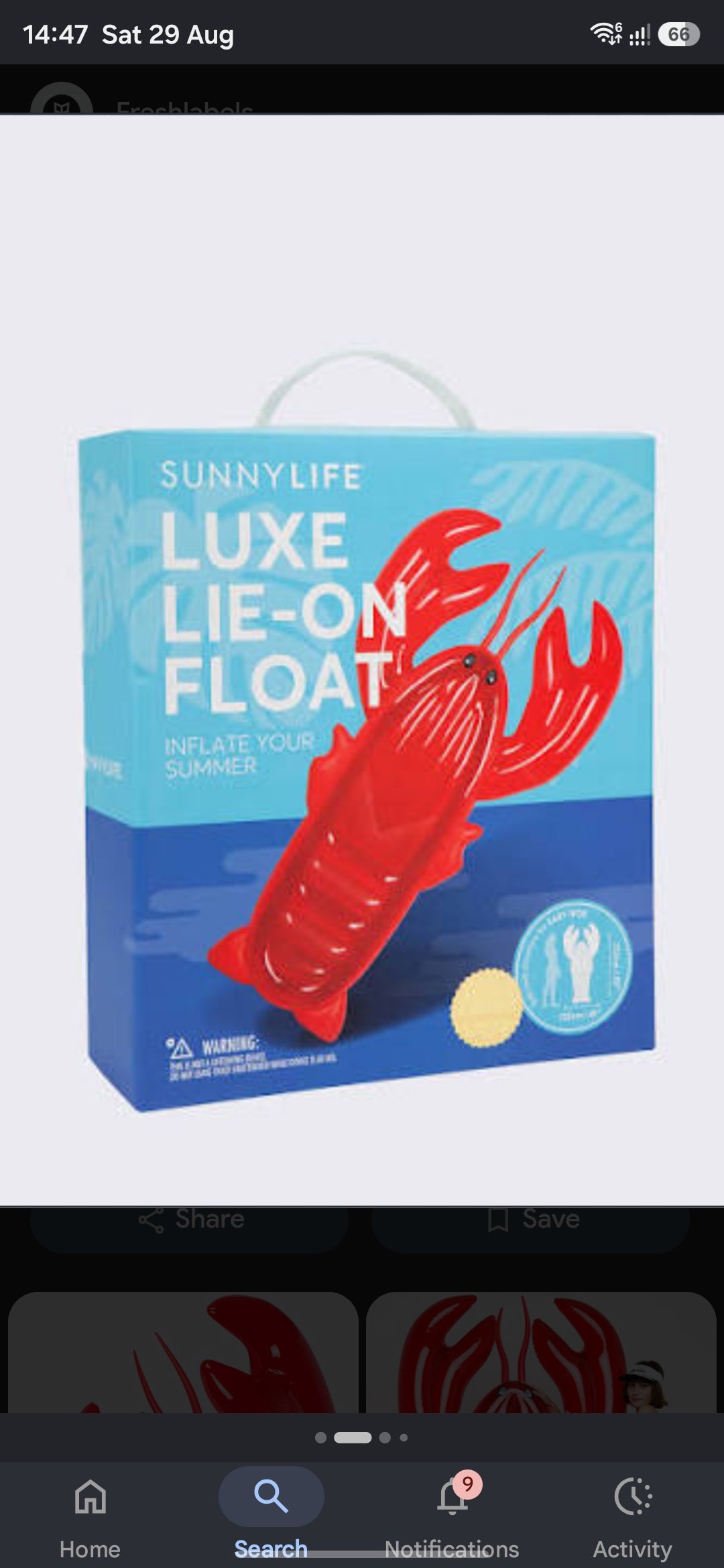 Sunnylife Luxe Lie On Float Lobster (Open Box)