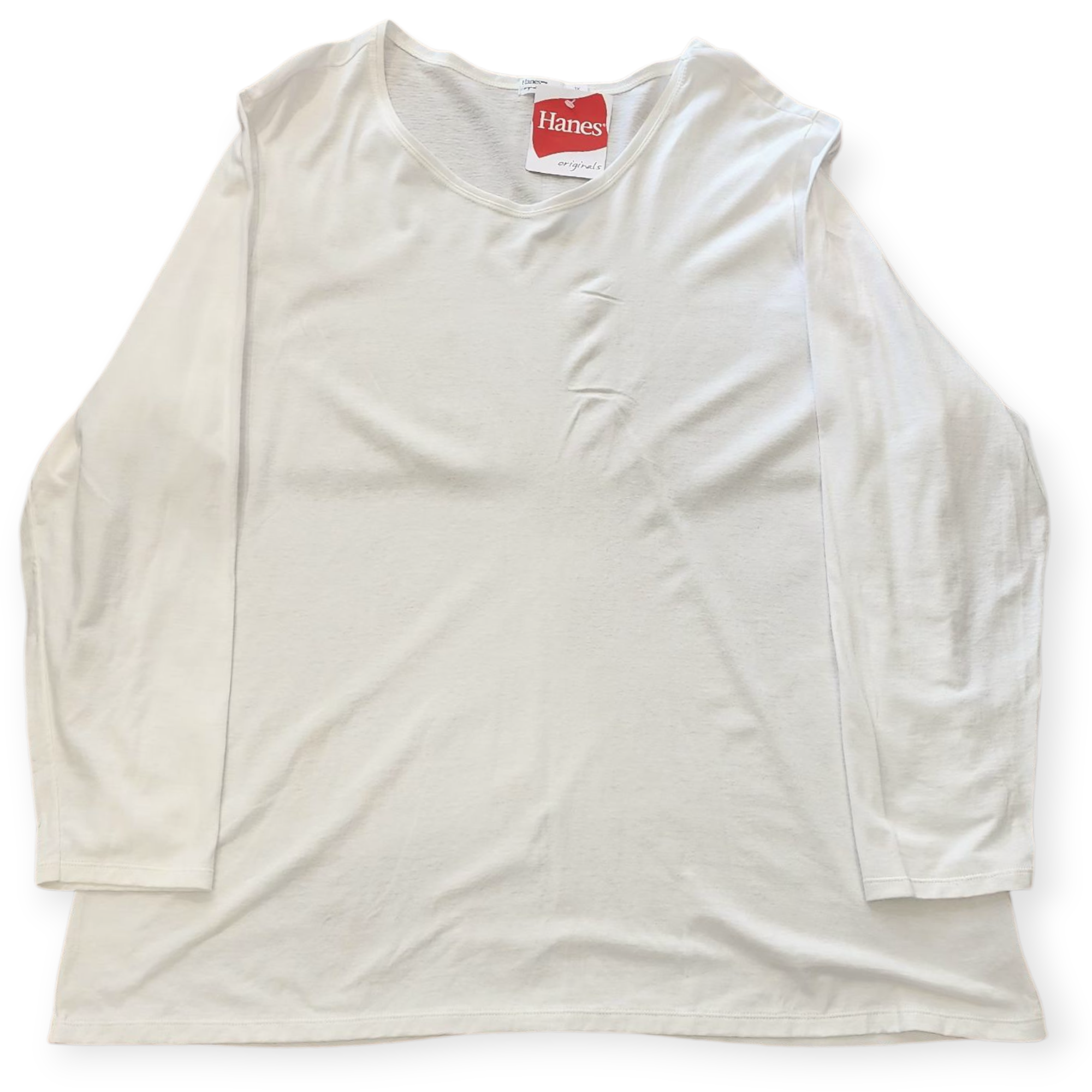 HANES ORIGINAL WOMEN'S WHITE FULL SLEEVE SWEATER