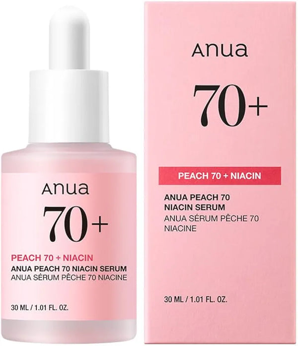 ANUA Peach 70 Niacin Serum, 1.0 fl oz (30 ml), Beauty Serum, Water-Glow Skin, Dewy Skin, Keratin Pore Care, Moisturizing, Dry Skin, Combination SkinCare