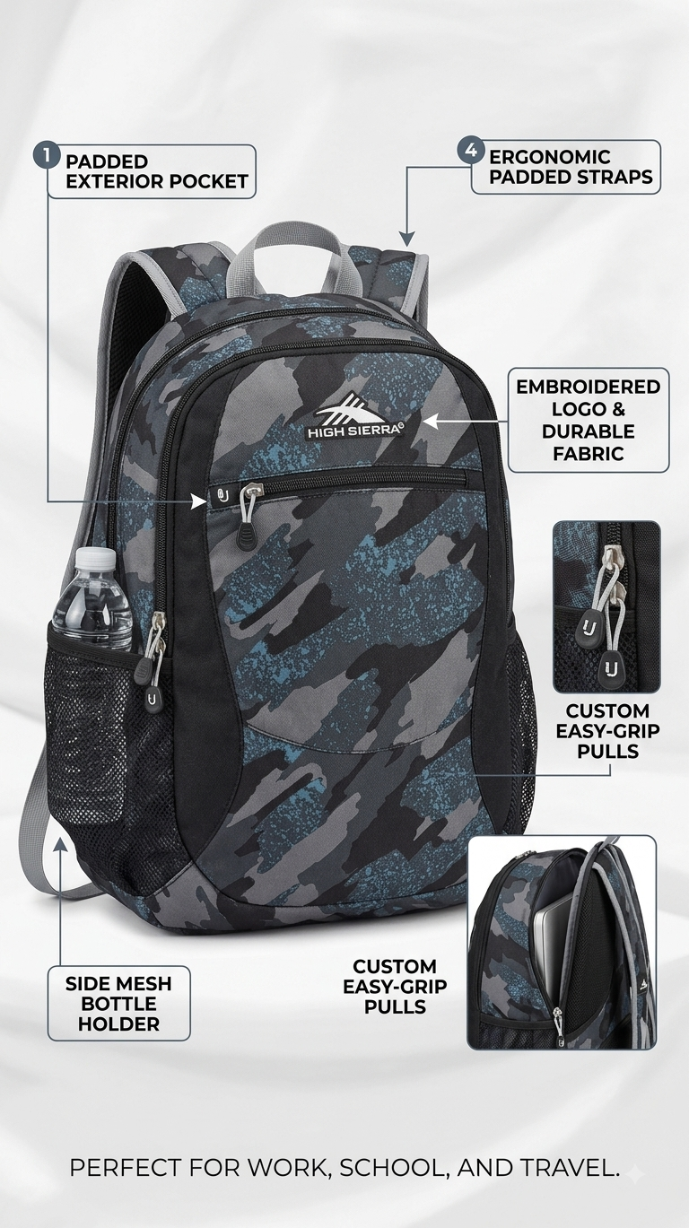 High Sierra Digital Camo Backpack