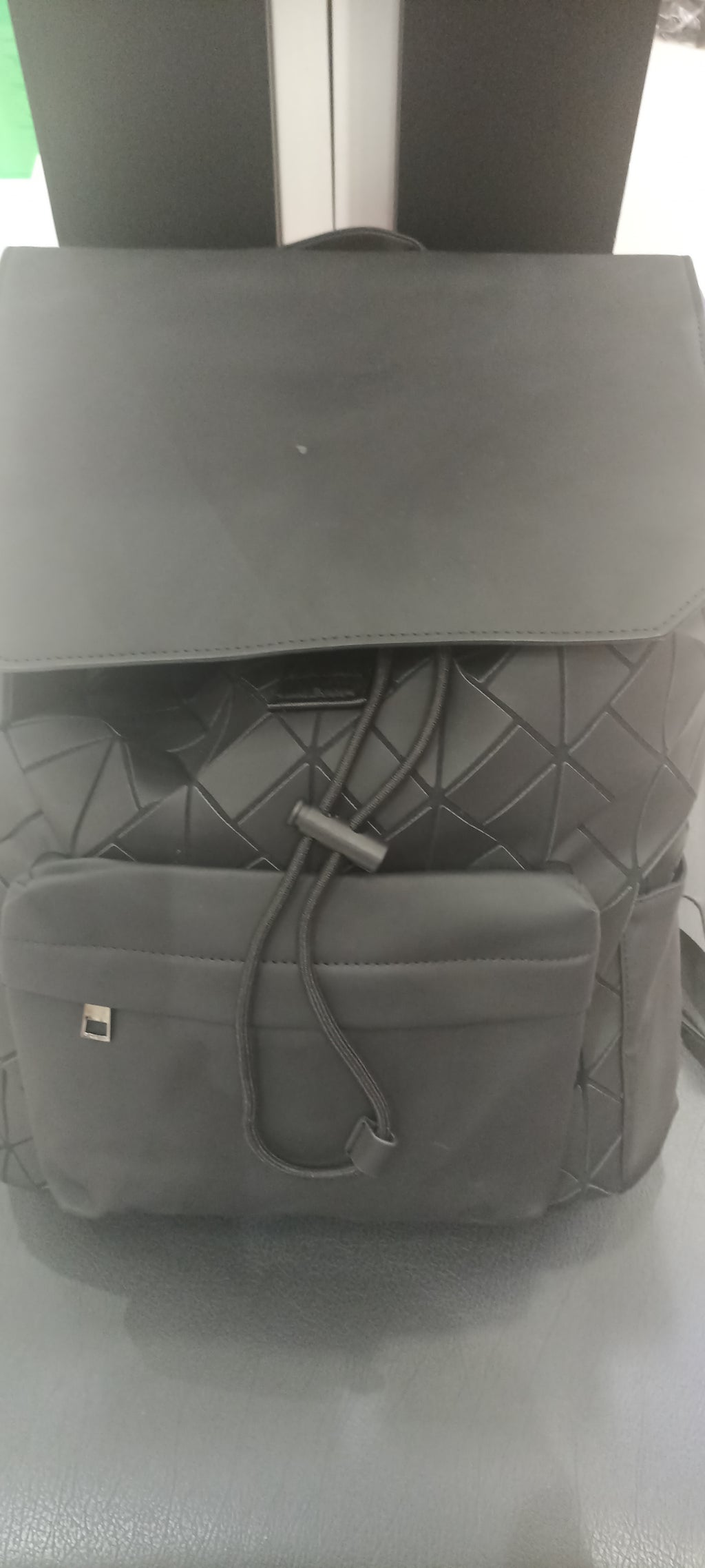 Black Geometric Backpack