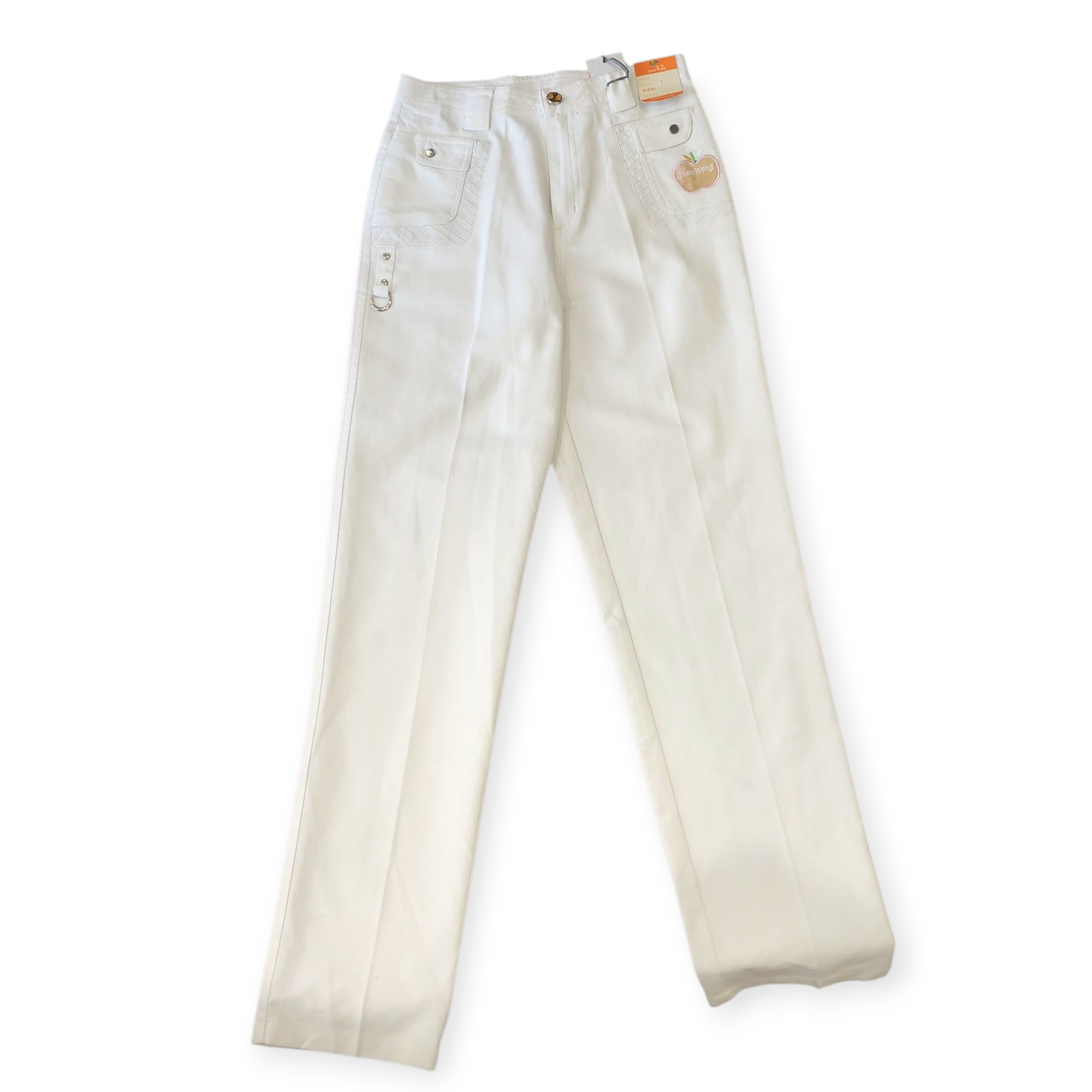 GUAN WANG WOMEN'S WHITE PANTS