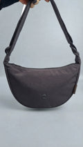 Bagco soft Bag Classic Nylon Crescent Crossbody Bag in dark gray
