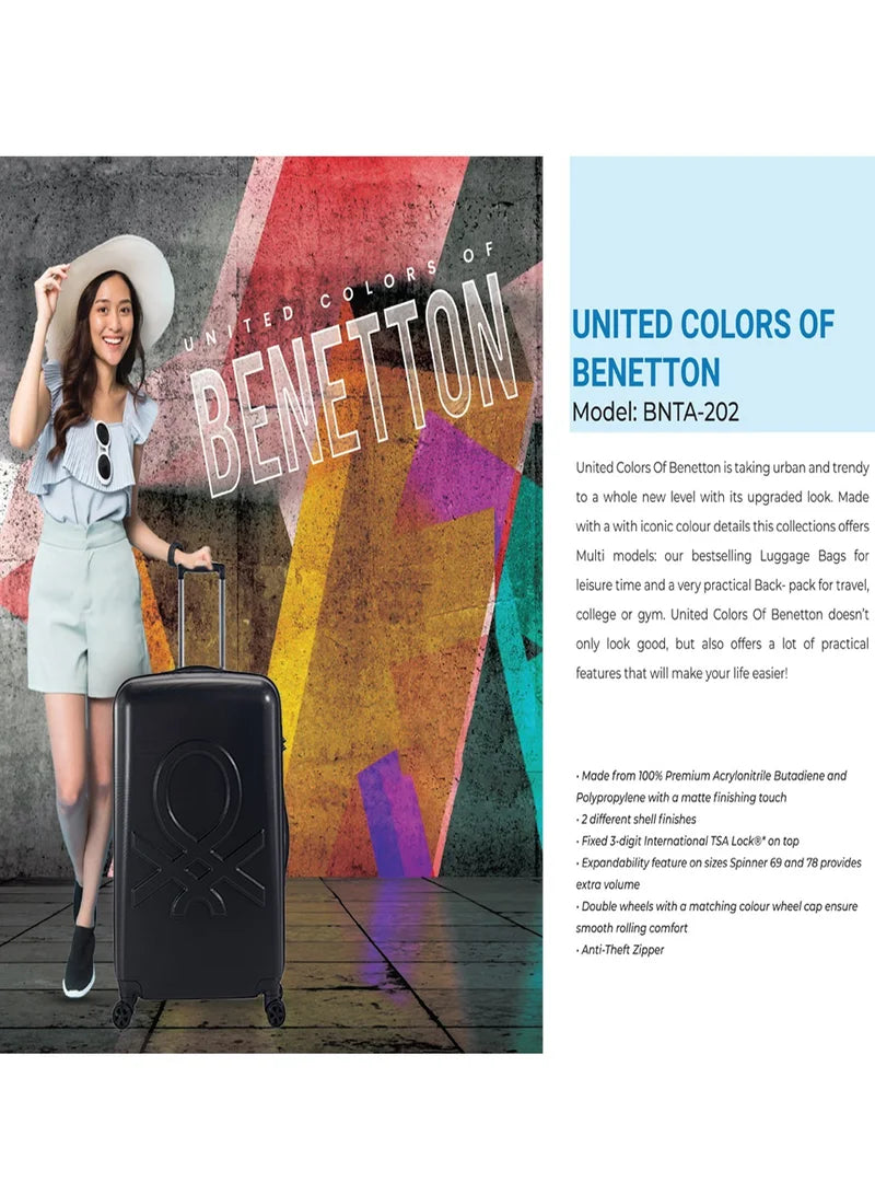 United Colors of Benetton Ultra Logo Black Trolley Luggage 14BNT700