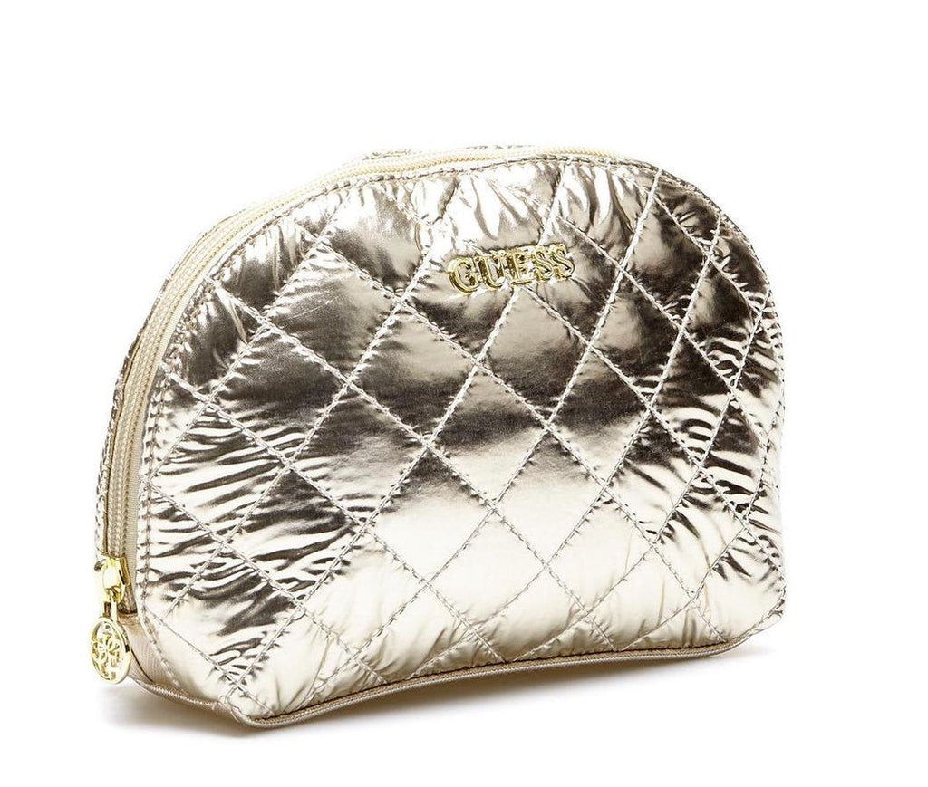 Guess Metallic Gold Quilted Cosmetic Pouch - PWBELKP0270 - GOL