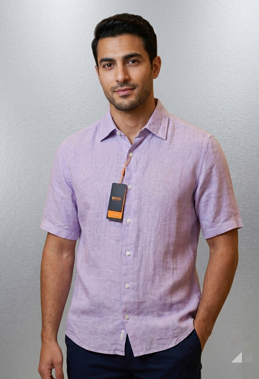 Hugo Boss Linen shirt purple