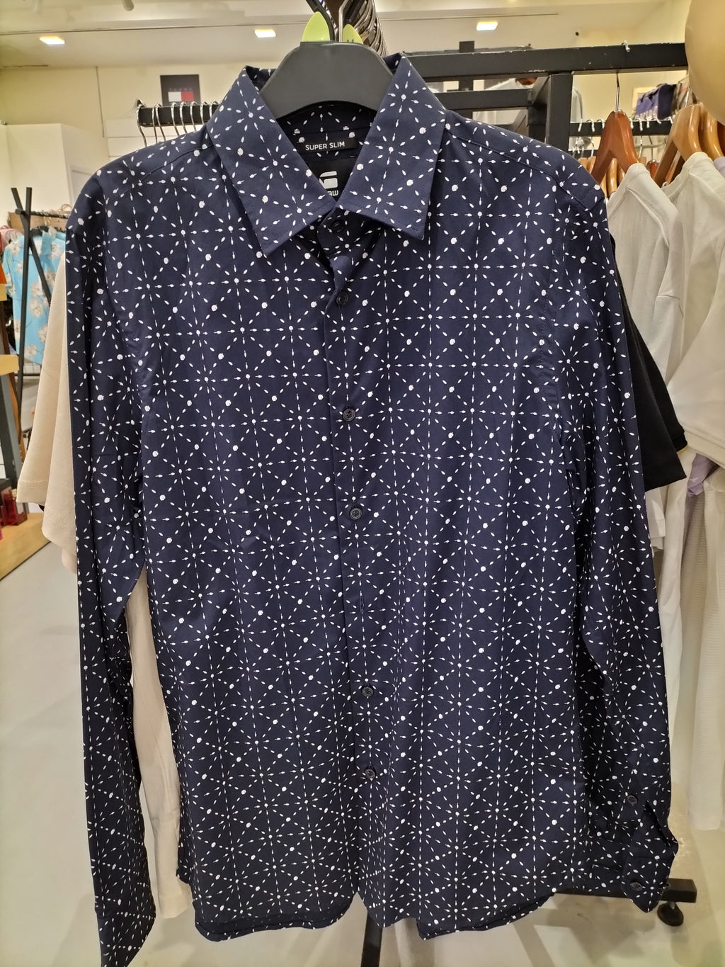 G-Star Raw Atton Str Poplin Leaf Check - Core Super Slim