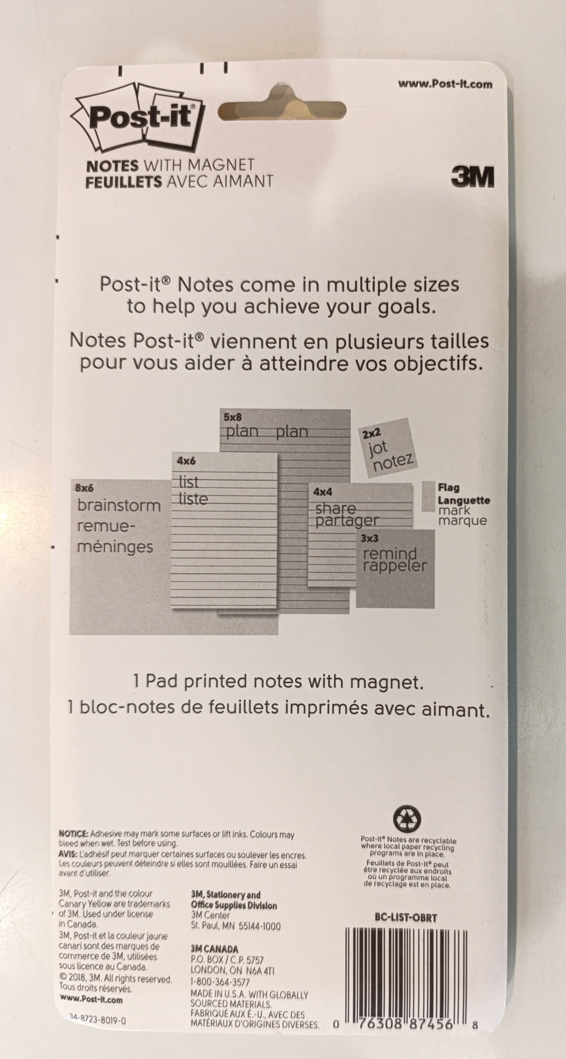 3M Post-it Notes with Magnet