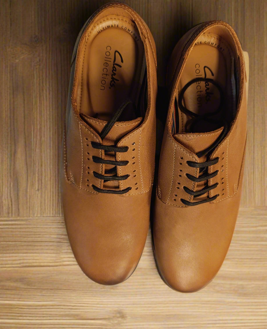 clarks shoes man's Glaston walk dark tan / 2025080008