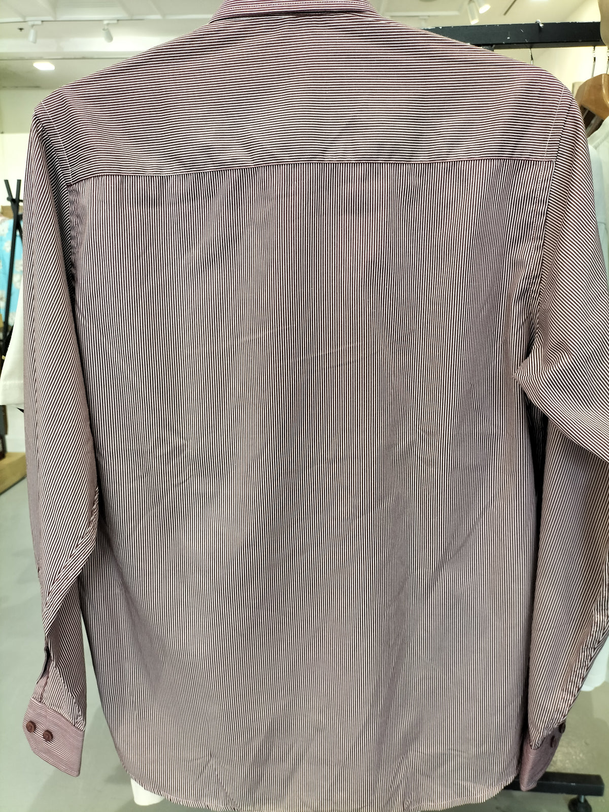 Cotton Days Maroon Dress Shirt with White Lines
