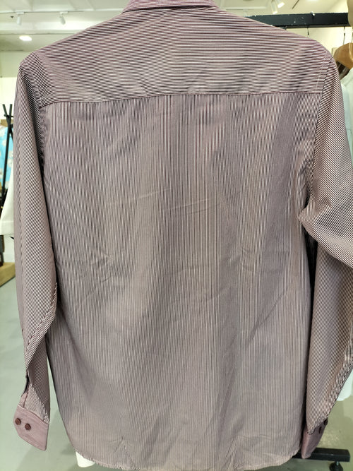 Cotton Days Maroon Dress Shirt with White Lines